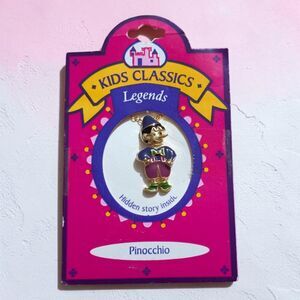 Vintage Pinocchio Necklace, Kids Classics Legends Pendant, Storybook Character